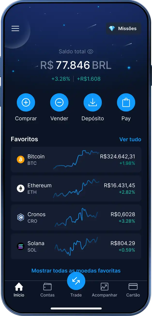 The Crypto.com App with various coin values on the wallet page