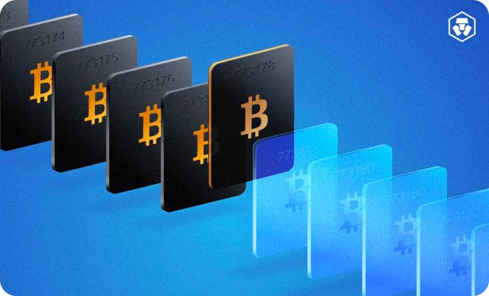 BTC mining process with cards turning from black to transparent