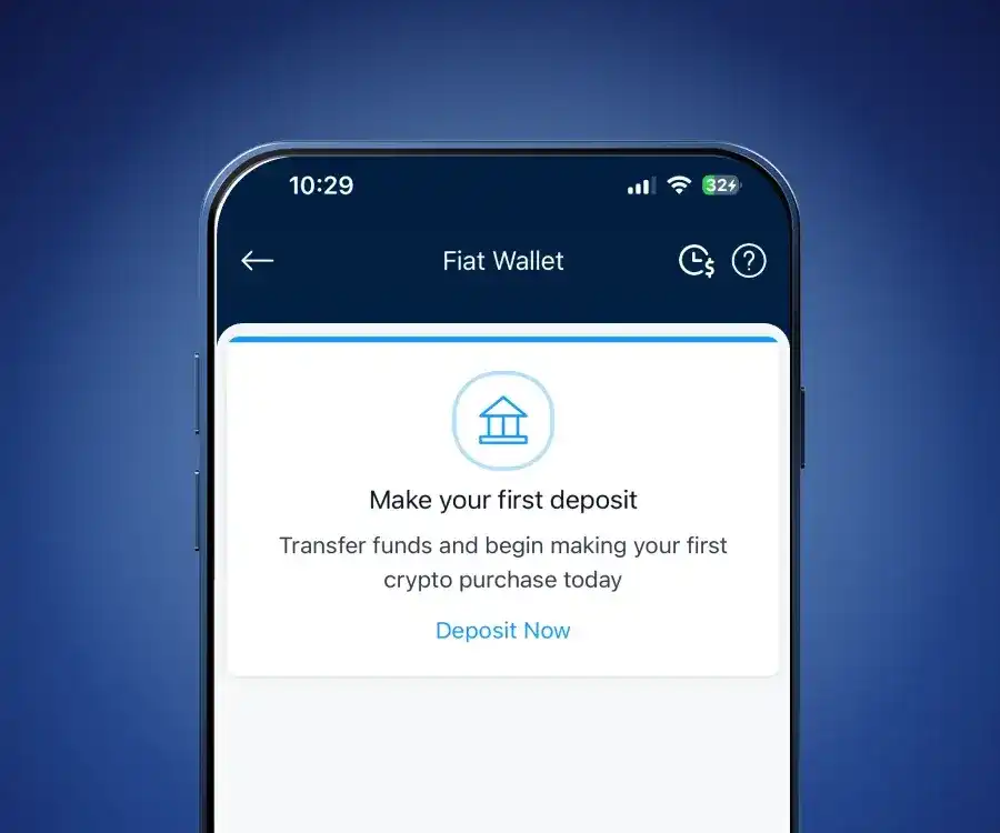 Phone screen illustrating how to fund your wallet on Crypto.com app