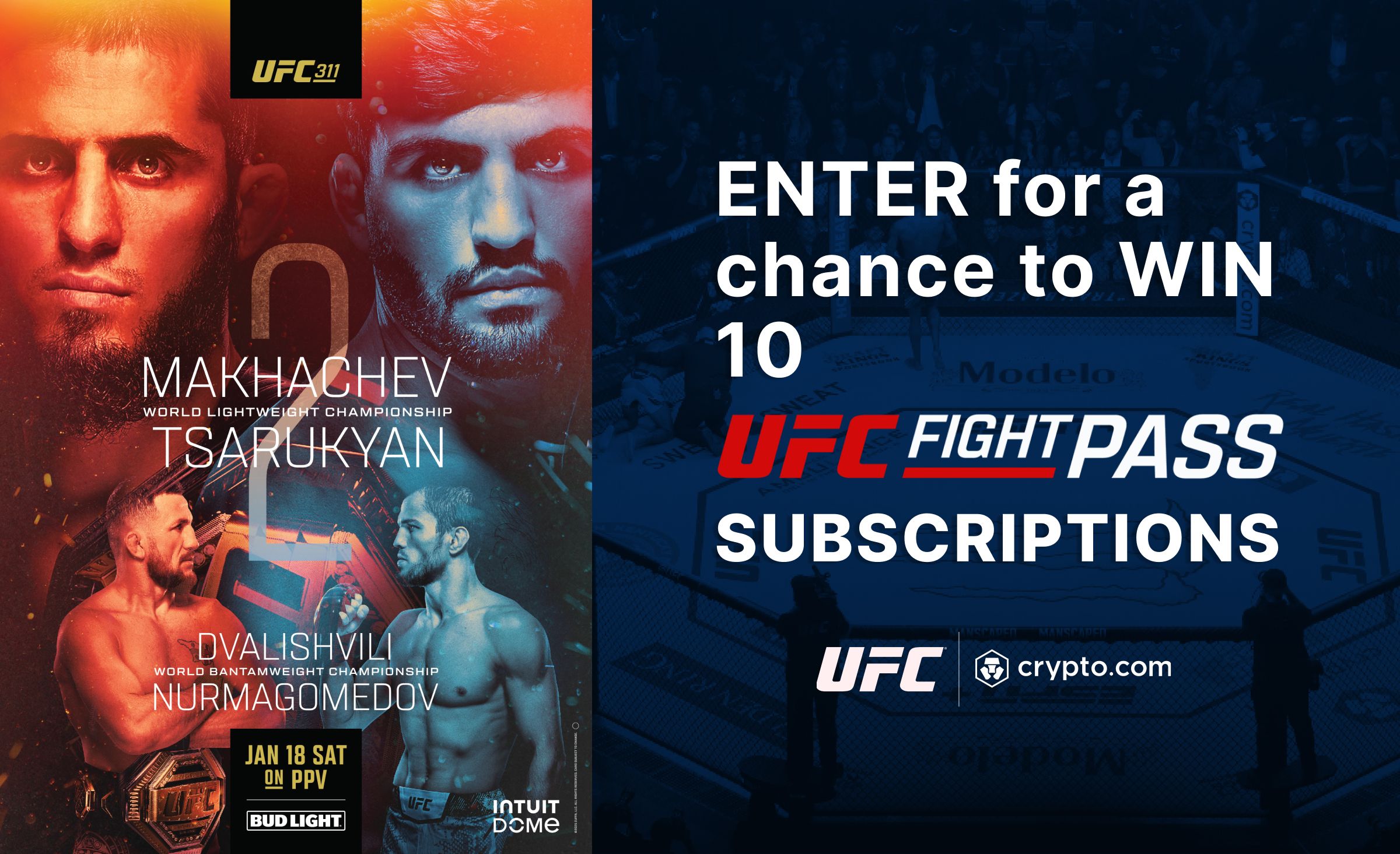 Win a UFC Fight Pass Subscription Ahead of UFC 311￼